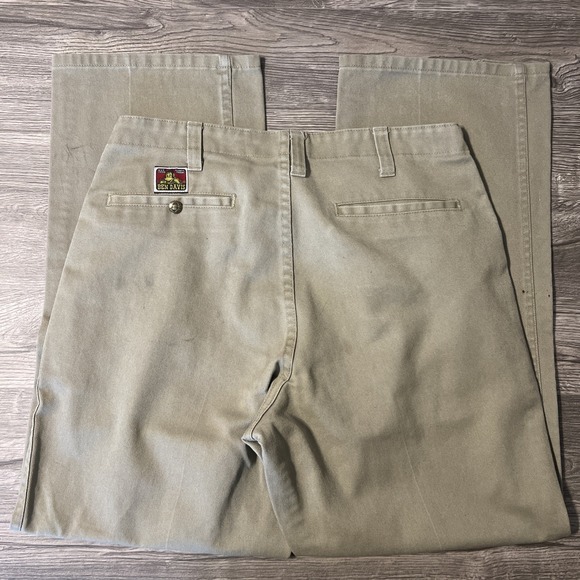 Ben Davis Canvas Khaki 695 Straight Leg 50/50 Blend Twill Work Pants Size 34x31 - Picture 2 of 13